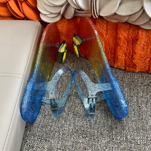 ❣️🆕 BETSEY JOHNSON Tabby Butterfly Flat Jelly Sandals❣️ - Picture 8 of 11
